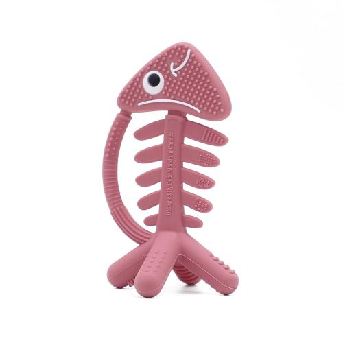 3in1 Infant Toys, Teething Toys 3-6 6-12 Months, Teethers for Babies 3-6-12 Months, for Teething Relief, Baby Gift, Silicone,Sensory, Baby Toys 0-6 Months,USA Patent Pending,Fish,(Pink)