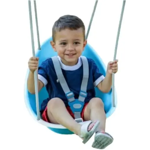 Swurfer Coconut Toddler Swing – Comfy Baby Swing Outdoor, 3- Point Adjustable Safety Harness, Secure, Safe Quick Click Locking System, Blister-Free Rope, Easy Installation, Ages 6-36 Months