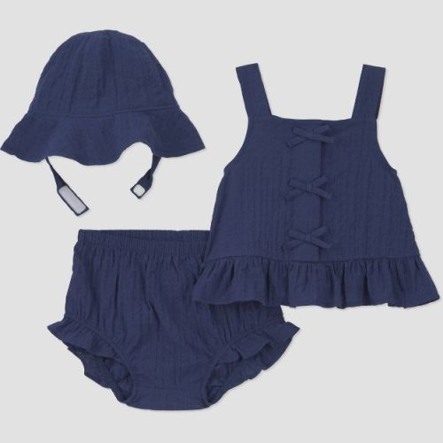 Carter's Just One You® Baby Girls' 3pc Bow Americana Tank Top with Bloomer and Hat Set - Navy Blue 9M