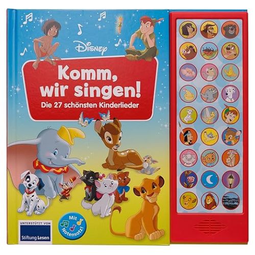Disney - Komm, wir singen! Die 27 schönsten Kinderlieder - 27-Button-Soundbuch - Liederbuch mit Noten zum Mitsingen: Tönendes Buch : Phoenix International Publications (pikids), Disney: Amazon.de: Books