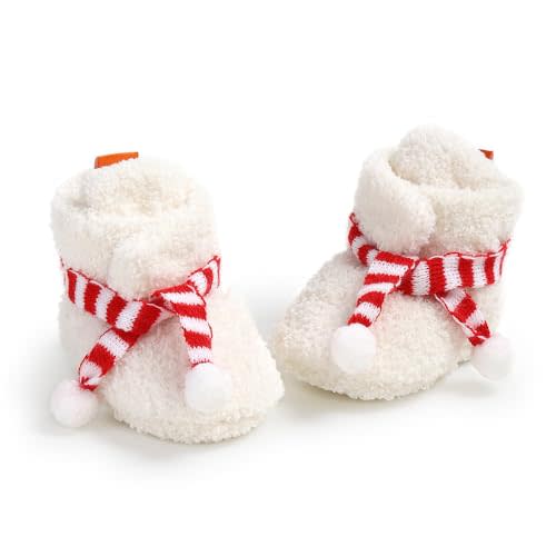 GDSDYM Baby Booties Cozy Fleece Slippers Soft Baby Shoes With Gripper Soles, Winter Warm Infant Newborn Crib Sock Shoes First Walkers