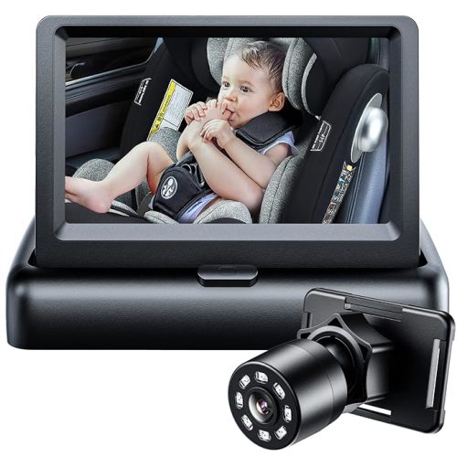 Itomoro Baby Car Mirror, View Infant in Rear Facing Seat with Wide Crystal Clear View,360° Rotation Plug and Play Easy Install baby car monitor 1080p - 1 Count (Pack of 1)