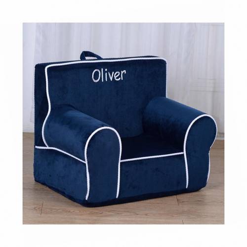 Personalized Dibsies Creative Wonders Toddler Chair - Blue with White Piping