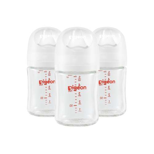 Pigeon Wide Neck Nursing Bottle 5Oz/160ml Glass 3pc with SS nipple