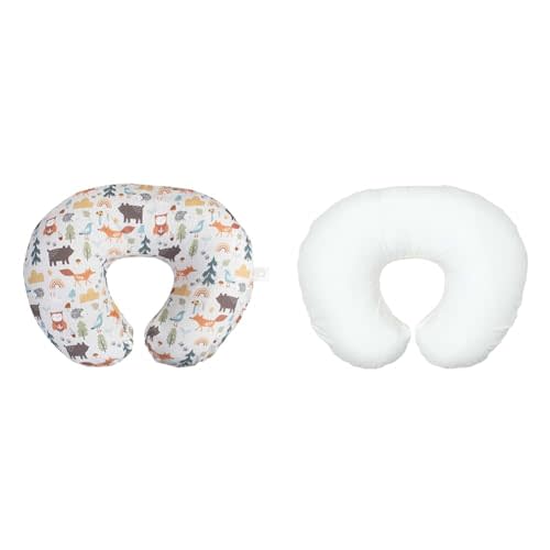Boppy Nursing Pillow Cover, Spice Woodland, Cotton Blend, Fits The Original Support & Original Nursing Pillow Liner, Bright White, Machine Washable and Wipeable, Extends Time