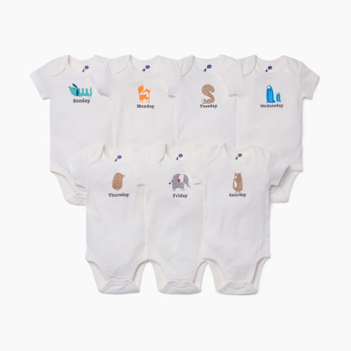Small Story Days Of The Week Bodysuits (7 Pack) - Animal Friends, 3-6 M