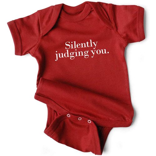 WRYBABY Funny Baby Bodysuit | Silently Judging You Snapsuit