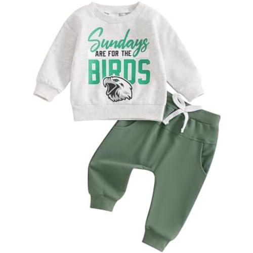 Football Print Sweatshirt Set, 6-12 mo