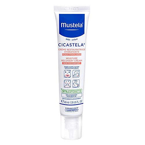 Mustela Cicastela Moisture Recovery Cream - Multipurpose Baby Ointment for Skin Discomfort - with Natural Avocado & Hyaluronic Acid - Fragrance-Free - 1.35 fl. Oz