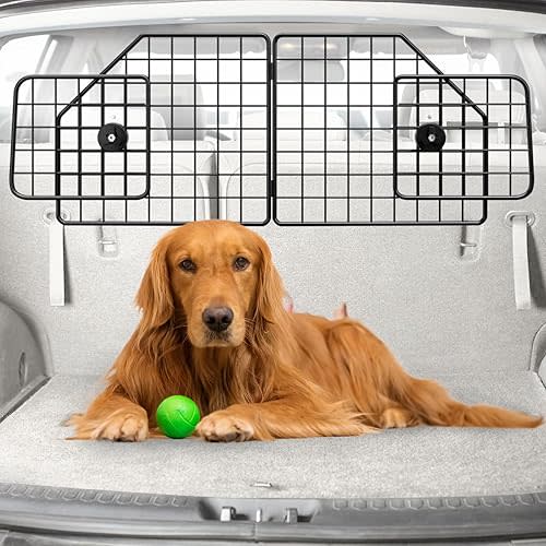 Dog Barrier for SUV,Adjustable Pet Barrier for car 36" to 62" Width for Trucks, SUV, Vans,Heavy-Duty Wire Mesh Barriers Safety Travel Accessories,Pet Travel Barriers