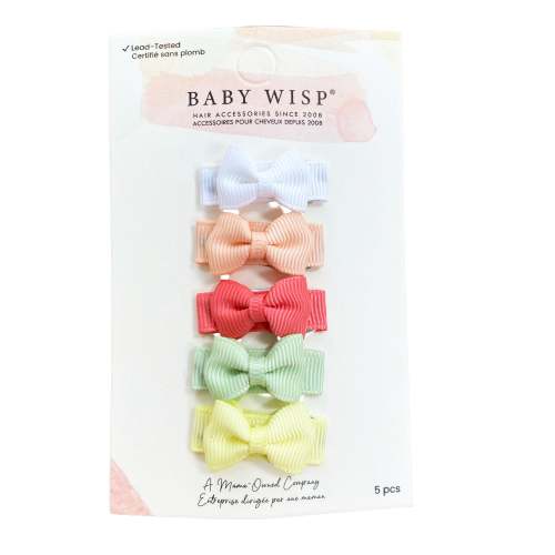 5 Small Snap Clips Mini Bows Tuxedo - Melony