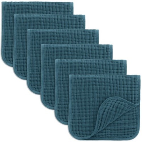 Muslin Burp Cloths Large 100% Cotton by Comfy Cubs, Color: Neptune, Size: pack of 6