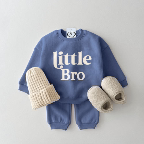 LITTLE BRO Baby Slogan Set