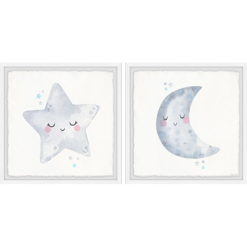 Isabelle & Max™ Gerhart Moon Lullaby 2-Piece Set Framed Print | Wayfair