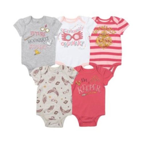Baby Girls Hogwarts [SizeRangeDescription1] 5 Pack Short Sleeve Bodysuits [SizeDescription1]
