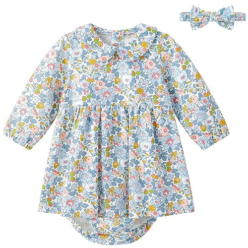 pureborn Baby Toddler Girl Dress with Bloomer Short and Long Sleeve Playwear Dress with Diaper Cover