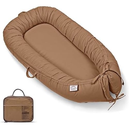 EAQ Baby Lounger Cover Snuggle Me Lounger, Portable Baby Nest Cover Breathable & Soft, Organic Cotton Baby Lounger Pillow, Safe Baby Bassinet for Travel, Playtime