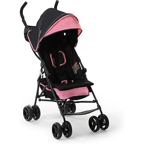 Ingenuity 3D Mini Convenience Stroller – Lightweight Stroller with Compact Fold, Multi-Position Recline, Canopy with Pop Out Sun Visor and More – Umbrella Stroller for Travel, Pink