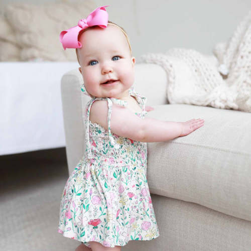 Smocked Twirl Bodysuit | Paris Petals