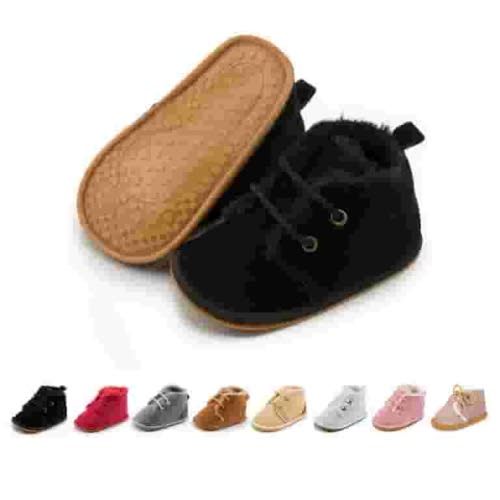 HsdsBebe Baby Boys Cozy Fleece Boots Infant Winter Warm Shoes Unisex High-Top Ankle Booties for Newborn 3-18 Months