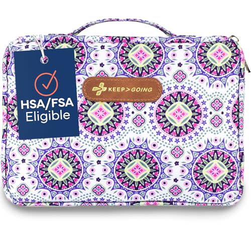 KeepGoing Large Home First Aid Kit for Kids – 270 Pc. for Car, Home, Dorm, & Boat with Latex-Free Bandages – 10 x 7 x 3.5 in. Travel First Aid Kit (Boho)