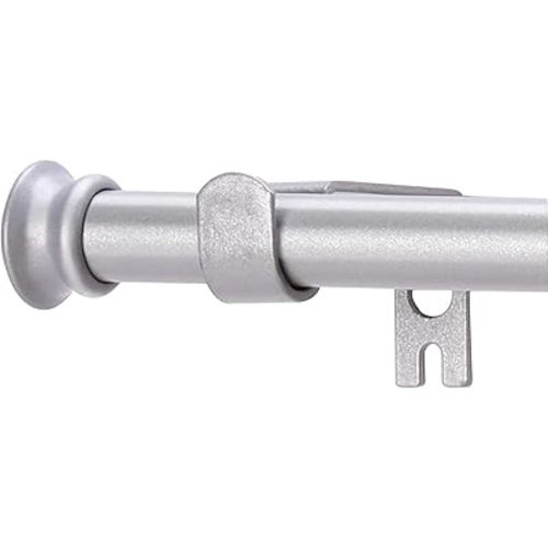 Standard Decorative Window Curtain Rods 30 to 45 Inch,5/8 Inch Diameter Small Curtain Rod Set, Heavy Duty Drapery Rods with Brackets Silver