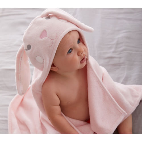 Critter Plush Baby Hooded Towel Collection - Bunny