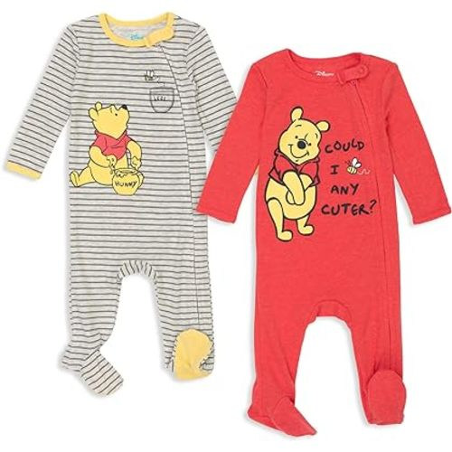 Disney Winnie the Pooh Lion King Monsters Inc. Pixar Toy Story Baby 2 Pack Sleep N' Play Coveralls Newborn to Toddler