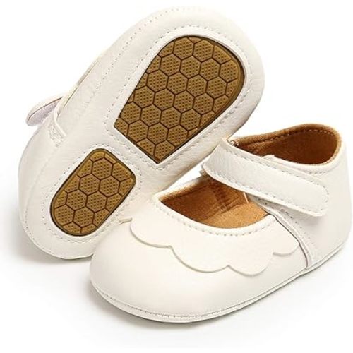 Antheron Baby Girls Mary Jane Flats with Bowknot Non-Slip Toddler First Walkers Princess Dress Shoes