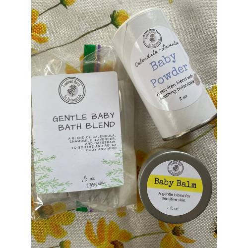 Natural Baby Bundle - Baby Powder, Balm, and Bath Herbs
