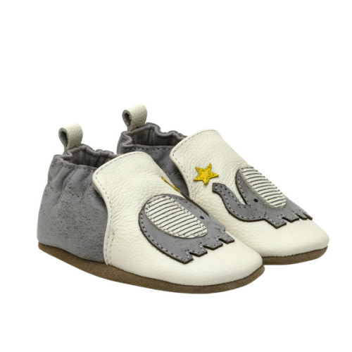 Elephant Stars Soft Soles in Ivory 12-18 months