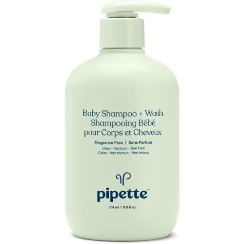 Pipette Baby Shampoo and Body Wash Tear-Free with Renewable Plant-Derived Squalane, Calming, 12fl oz