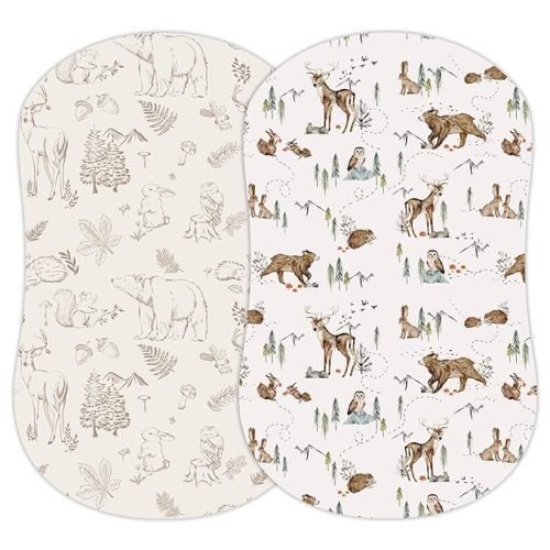 2-Pack Fitted Bassinet Sheets (Magic Forest) - Buttery Soft Cotton Blend for Standard Bassinet