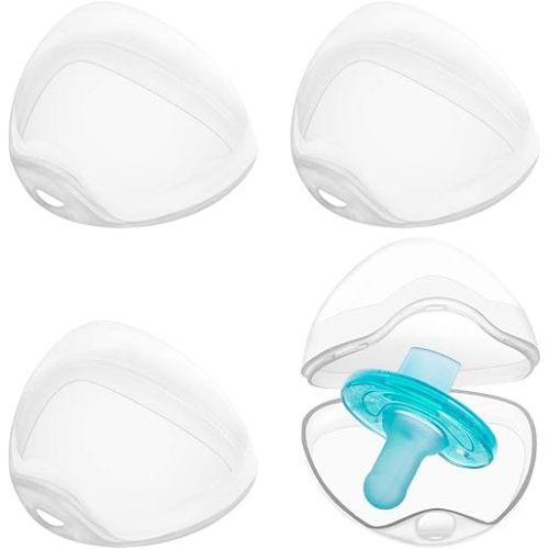 Pacifier Box Pacifier Shield Case Pacifier Clip Holder (Transparent)- Pack of 4