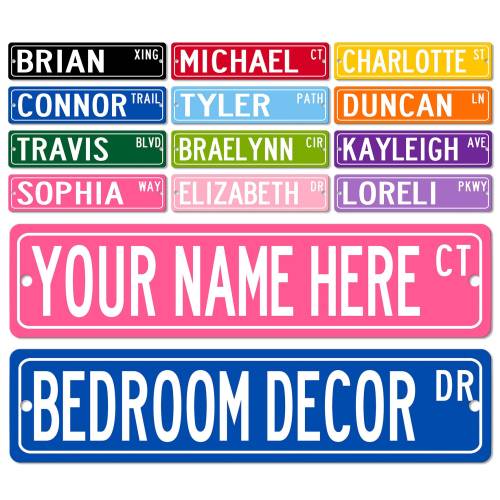 Personalized Street Sign, Design Your Own Kids Bedroom Sign, Nursery Door Sign, Kids Fort Decor, Custom Baby Name 12 Color Choices S-CUS003