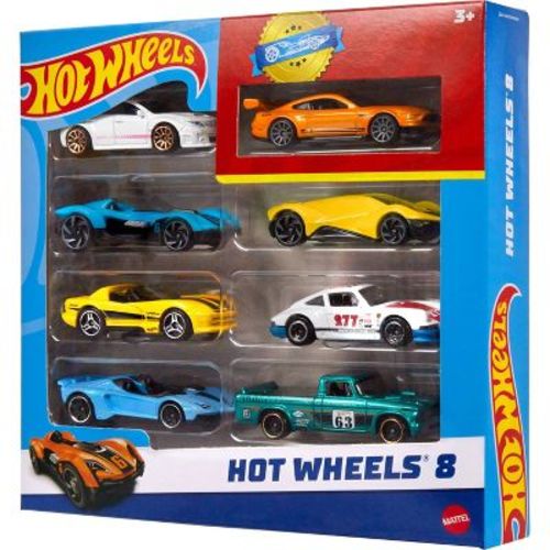 Hot Wheels Cars & Trucks Set With 1 Exclusive Car - 1:64 Scale - 8pk