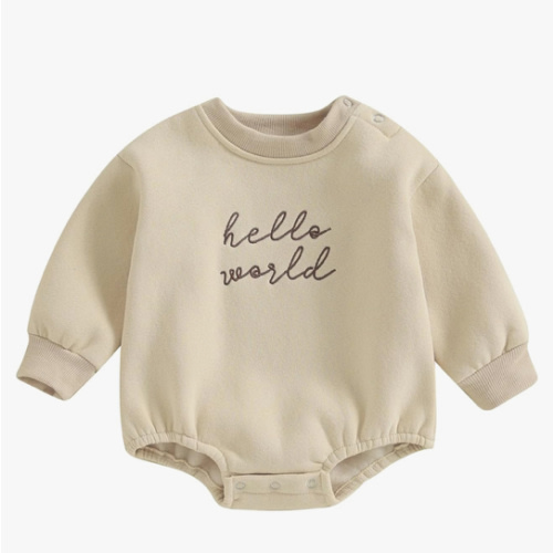 VISGOGO Newborn Infant Baby Boy Girls Oversized Romper Little Dude Sweater Onesie Coming Home Outfit Neutral Clothes