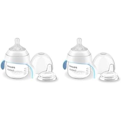 Philips Avent Natural Trainer Sippy Cup with Natural Response Nipple and Soft Spout, 5oz, 1pk, SCF263/01 (Pack of 2)