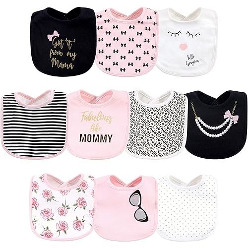 Little Treasure Unisex Baby Cotton Bibs, Mama 10-Pack, One Size