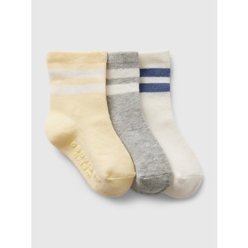 Baby First Favorites Stripe Crew Socks (3-Pack) in multi, size: 3-6 M
