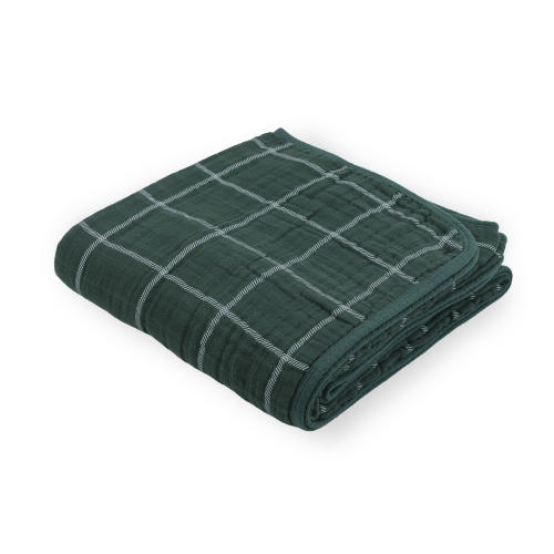 Original Cotton Muslin Quilt - Evergreen Plaid