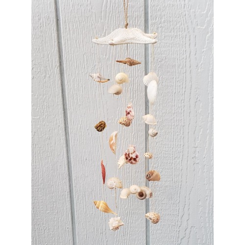 Starfish and Mixed Seashell Wind Chime, Beach Decor
