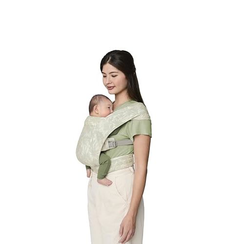 Ergobaby Embrace Cozy Newborn Baby Wrap Carrier (7-25 Pounds), Ponte Knit, Sage Meadows