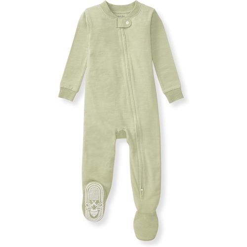 Burt's Bees Baby Unisex Baby Honeysoft Sleeper Pajamas, Zip Front Non-slip Footed Footie Pjs, Organic Cotton & Lyocell