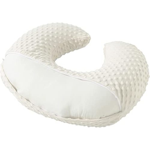 Nursing Pillow and Positioner with Minky Cover for Breastfeeding and Bottle Feeding, Propping Baby, Tummy Time, Baby Sitting Support, Awake-Time Support (Beige)
