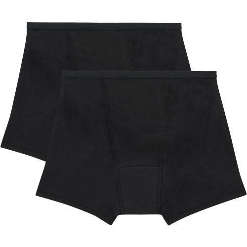 Hanes Women's Comfort, Period. Underwear Boxer Brief, Super Leaks Post-Partum, Period & Nighttime Protection, 2-Pack