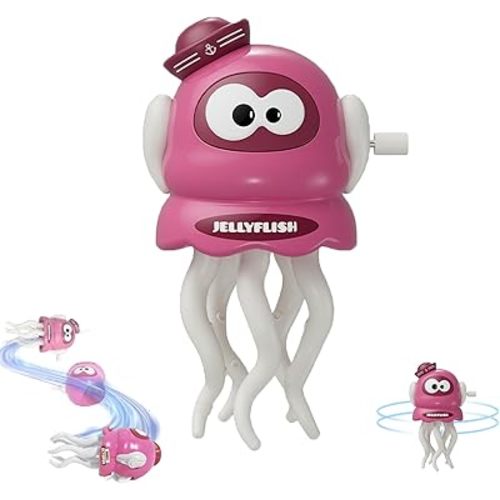 Dancing Octopus Toy,Crawling Jellyfish Tummy Time Toy,Pink Magic Dancing Octopus for 3 4 5 6 Year Old Kids Boy Girl Birthday Gifts,Funny Octopus for Office Desk Decor