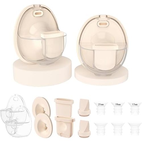 2 Set Overall Pump Parts and 6pcs 17/19/21mm Flange Insert for eufy E20/S1/S1 Pro Pump, Including Non-Heated 24mm Flange, Collector, Valves, Diaphragms, 17/19/21mm Inserts, 2 Overall-Non-Heated