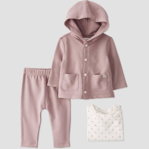 Little Planet by Carter’s Baby 3pc Polka Dot Cardigan Set - Purple, Size: 3M