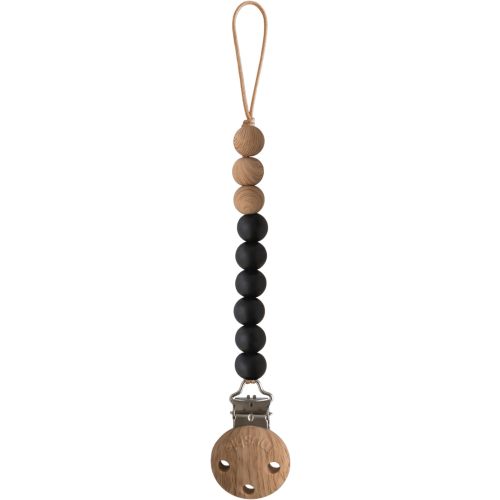 mushie 100% Silicone Baby Pacifier Clip BPA Free | Eva (Black)